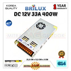 Power Supply Trafo Brilux DC 12V 33.3A | 400W + Fan (Super Quality)